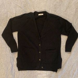 Madewell Black Texturework Sweater Cardigan